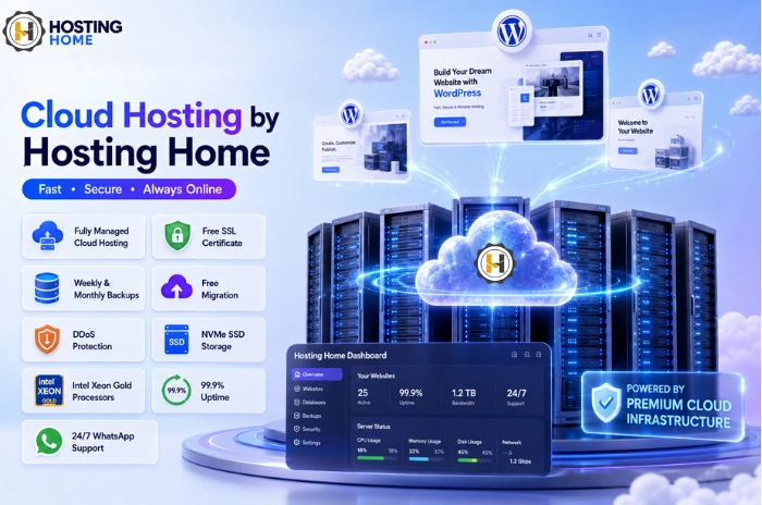 Host your WordPress Site with Cloud Hosting from Hosting Home.